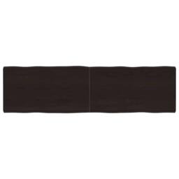 Berkfield Home Table Top Dark Grey 180x50x(2-6) cm Treated Solid Wood Live Edge in Brown - thumbnail 2