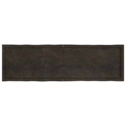 Berkfield Home Table Top Dark Grey 180x50x(2-6) cm Treated Solid Wood Live Edge in Brown - thumbnail 3