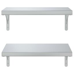 Berkfield Home Wall Shelves 2 pcs 50x30 cm Silver Stainless Steel - thumbnail 5
