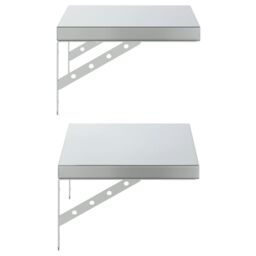 Berkfield Home Wall Shelves 2 pcs 50x30 cm Silver Stainless Steel - thumbnail 6