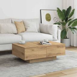 Berkfield Home Coffee Table Artisan Oak 90x60x31 cm Engineered Wood in Brown - Size: 90 x 60 x 31 cm - thumbnail 2