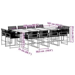 Berkfield Home Beautiful 13 Piece Garden Dining Set Black Poly Rattan - thumbnail 8