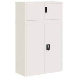 Berkfield Home File Cabinet White 90x40x145 cm Steel - Size: 90 x 40 x 145 cm - thumbnail 1