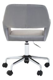 Orsina Ergonomic Grey Velvet & Chrome Base Home Office Chair, Comfortable Work From Home Chair, Movable Chair in Silver - thumbnail 5
