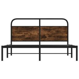 Berkfield Home Bed Frame Without Mattress 120x190 cm Small Double Smoked Oak Engineered Wood in Brown - thumbnail 5