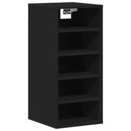 Berkfield Home Shoe Cabinet Black 31.5x35x70 cm Engineered Wood - thumbnail 4