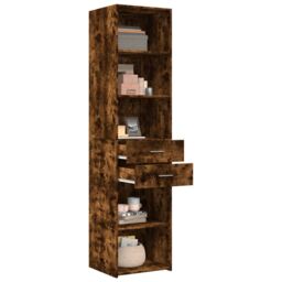Berkfield Home Highboard Smoked Oak 45x42.5x185 cm Engineered Wood in Brown - thumbnail 3