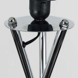 ValueLights Camden Polished Chrome Metal Stem Tripod Floor Lamp Base in Metallic Silver - thumbnail 3
