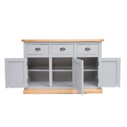Cabinet Bits Bomporto Light Grey 3 Drawer 3 Door Sideboard Brass Cup Handle - thumbnail 5