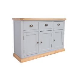 Cabinet Bits Bomporto Light Grey 3 Drawer 3 Door Sideboard Brass Cup Handle - thumbnail 2