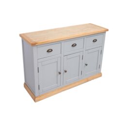 Cabinet Bits Bomporto Light Grey 3 Drawer 3 Door Sideboard Brass Cup Handle - thumbnail 3