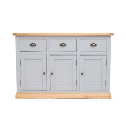 Cabinet Bits Bomporto Light Grey 3 Drawer 3 Door Sideboard Brass Cup Handle - thumbnail 1