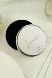 Personalised Memento Company Women's Personalised Heart Round Trinket Box in Metallic Silver - thumbnail 4