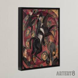 "Artery8 Circus Rider Castanets Dancers Kirchner Black Framed Canvas Wall Art in Red - Size: W12"" x H16""" - thumbnail 2