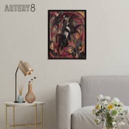 "Artery8 Circus Rider Castanets Dancers Kirchner Black Framed Canvas Wall Art in Red - Size: W12"" x H16""" - thumbnail 3