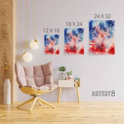 "Artery8 Stars & Stripes USA Fireworks Canvas Wall Art Print - Size: W24"" x H32""" - thumbnail 4