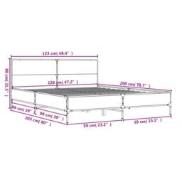 Berkfield Home Bed Frame without Mattress Brown Oak 120x200 cm - Size: Small Double - thumbnail 9