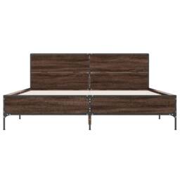 Berkfield Home Bed Frame without Mattress Brown Oak 120x200 cm - Size: Small Double - thumbnail 4