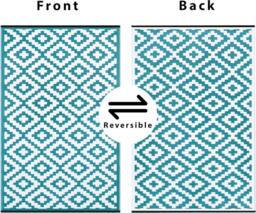 I Love Fancy Dress Nirvana Outdoor Rug 240x300cm Teal White Waterproof in Blue - Size: 240 cm x 300 cm - thumbnail 2