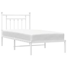 Berkfield Home Metal Bed Frame with Headboard White 90x200 cm - thumbnail 5
