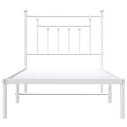 Berkfield Home Metal Bed Frame with Headboard White 90x200 cm - thumbnail 6