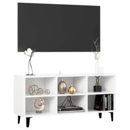 Berkfield Home TV Cabinet with Metal Legs White 103.5x30x50 cm
