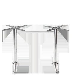 netfurniture Aluminium All Weather Table Base - Twin - Height - 730 Mm in Silver