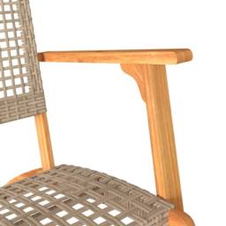 Berkfield Home Garden Chairs 2 pcs Beige Poly Rattan & Acacia Wood - thumbnail 9