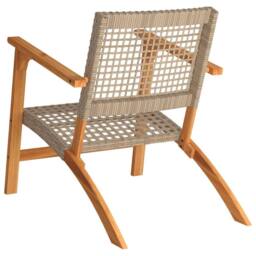 Berkfield Home Garden Chairs 2 pcs Beige Poly Rattan & Acacia Wood - thumbnail 7