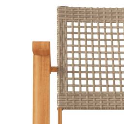 Berkfield Home Garden Chairs 2 pcs Beige Poly Rattan & Acacia Wood - thumbnail 8