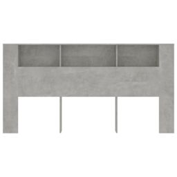 Berkfield Home Headboard Cabinet Concrete Grey 200x18.5x104.5 cm - thumbnail 3