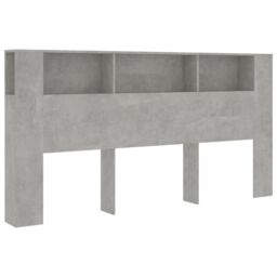Berkfield Home Headboard Cabinet Concrete Grey 200x18.5x104.5 cm - thumbnail 2