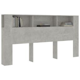 Berkfield Home Headboard Cabinet Concrete Grey 200x18.5x104.5 cm - thumbnail 6