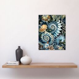"Artery8 Sea Ocean Life Coral Reef Forms Design Wall Art Print in Blue - Size: W12"" x H16""" - thumbnail 4
