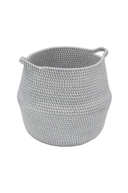 JVL Edison Round Belly Cotton Rope Storage Large Grey - image 1