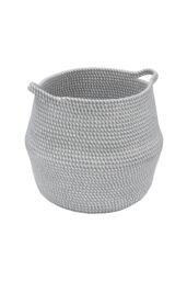 JVL Edison Round Belly Cotton Rope Storage Large Grey