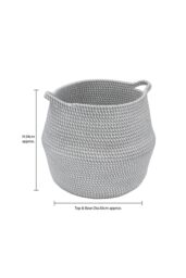 JVL Edison Round Belly Cotton Rope Storage Large Grey - thumbnail 5