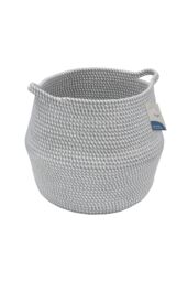 JVL Edison Round Belly Cotton Rope Storage Large Grey - thumbnail 6