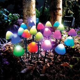Gainsborough Solar Mushroom String Lights with Colour Changing LED, L380cm - thumbnail 2
