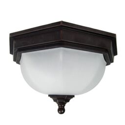 Netlighting Fairford 2 Light Bathroom Flush Ceiling Lantern Bronze IP44 E27