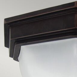 Netlighting Fairford 2 Light Bathroom Flush Ceiling Lantern Bronze IP44 E27 - thumbnail 2