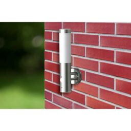 Berkfield Home Outdoor Wall Lamp with Motion Detector Stainless Steel in Silver - thumbnail 3
