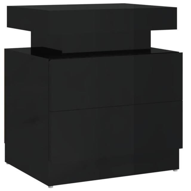Berkfield Home Bedside Cabinet High Gloss Black 45x35x52 cm Engineered Wood - Size: 45 x 35 x 52 cm - image 1
