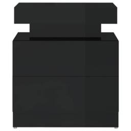 Berkfield Home Bedside Cabinet High Gloss Black 45x35x52 cm Engineered Wood - Size: 45 x 35 x 52 cm - thumbnail 4