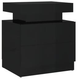 Berkfield Home Bedside Cabinet High Gloss Black 45x35x52 cm Engineered Wood - Size: 45 x 35 x 52 cm - thumbnail 1