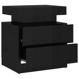 Berkfield Home Bedside Cabinet High Gloss Black 45x35x52 cm Engineered Wood - Size: 45 x 35 x 52 cm - thumbnail 6