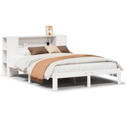 Berkfield Home Decorative Bookcase Bed without Mattress White 140x200cm Solid Wo - Size: 140x200 cm - thumbnail 3