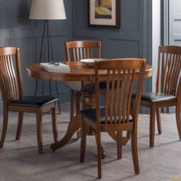 Cheshire Canterbury 120cm Round to Oval Extending Dining Table - Mahogany in Brown - thumbnail 3