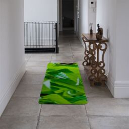 Benjamin Tate Design Green leaf background abstract of nature Designer Runner Rug in Natural - Size: 67 cm x 230 cm - thumbnail 2