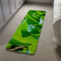 Benjamin Tate Design Green leaf background abstract of nature Designer Runner Rug in Natural - Size: 67 cm x 230 cm - thumbnail 4